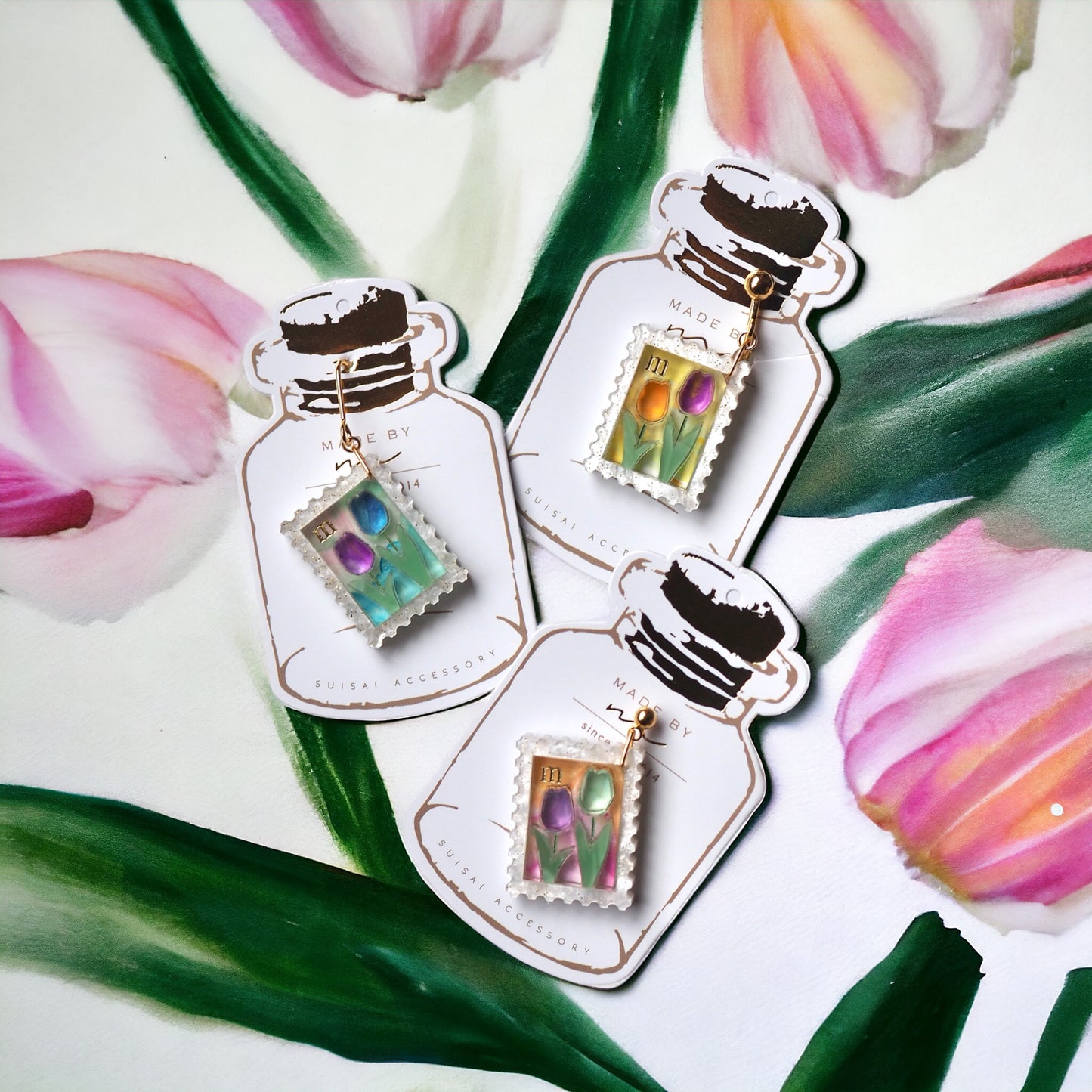Flower Stamps: Neon color