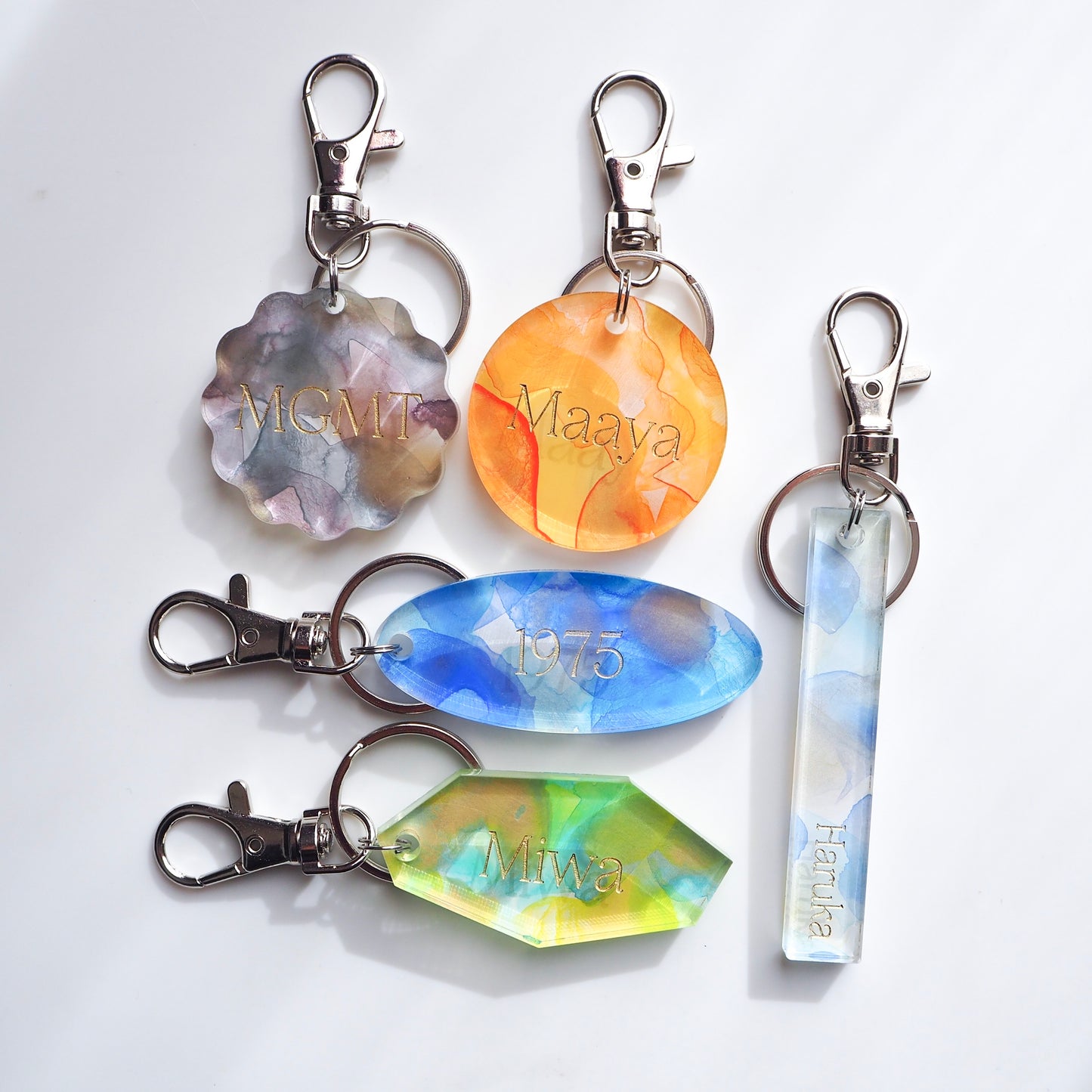 Name Key Chain：Circle / Flower