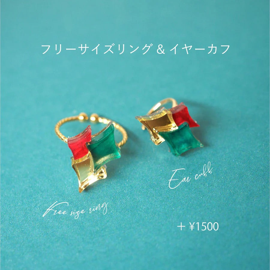 F:リング・イヤーカフセット | ¥1500【貼り付くタイプ】