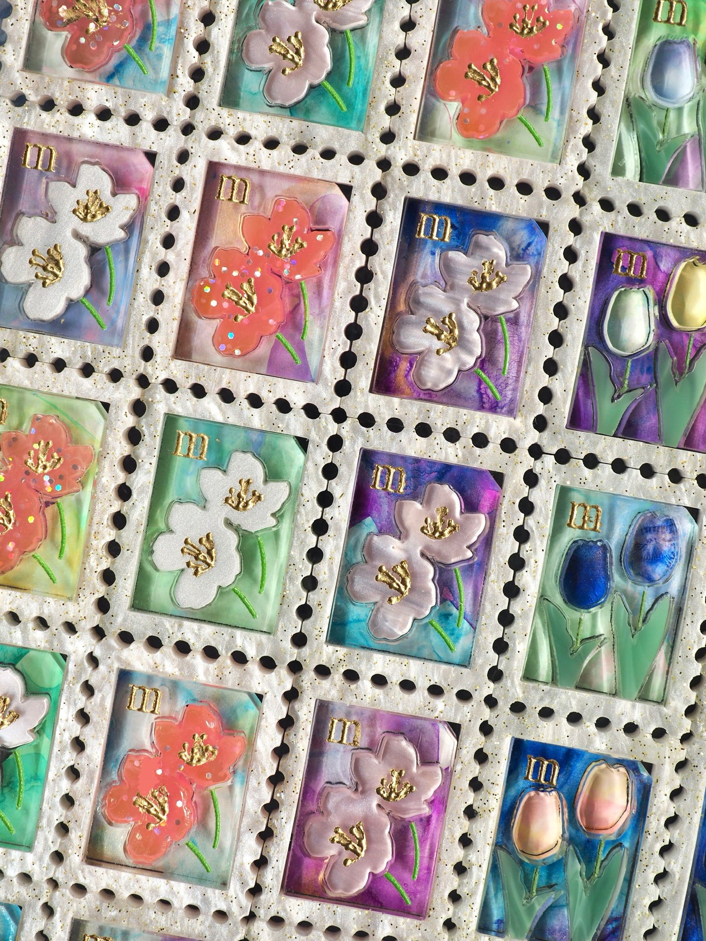 Flower Stamps：Neon color